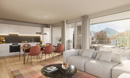 Wohnanlage Kaspar-Hagen-Straße, Dornbirn - Wohn- und Esszimmer