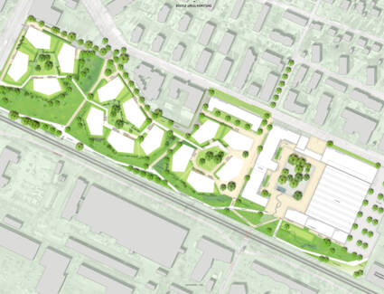 Einen zusätzlichen Park zeigt nun der adaptierte Lageplan für die Bebauung des ehemaligen Siemensareals. Zudem wurden bei den Gebäuden in unmittelbarer Nachbarschaft zur Bücklestraße 9 die Ge Einen zusätzlichen Park zeigt nun der adaptierte Lageplan für die Bebauung des ehemaligen Siemensareals. Zudem wurden bei den Gebäuden in unmittelbarer Nachbarschaft zur Bücklestraße 9 die Ge
