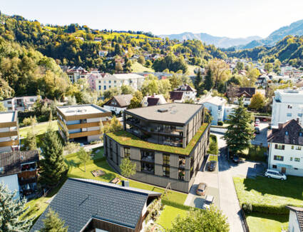 Bergmannstraße I in Dornbirn Luftbild 01 i+R Wohnbau GmbH