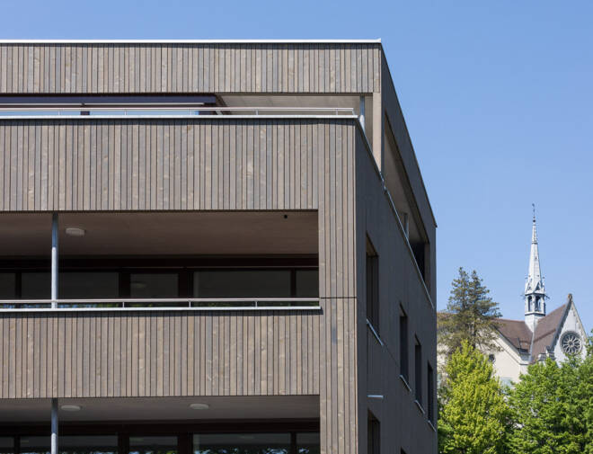 Hinterlüftete Holzfassade WA Bregenz