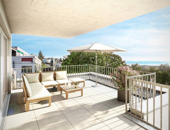 Mühlhofer Straße Daisendorf Ausblick Dachgeschoss I i+R Wohnbau