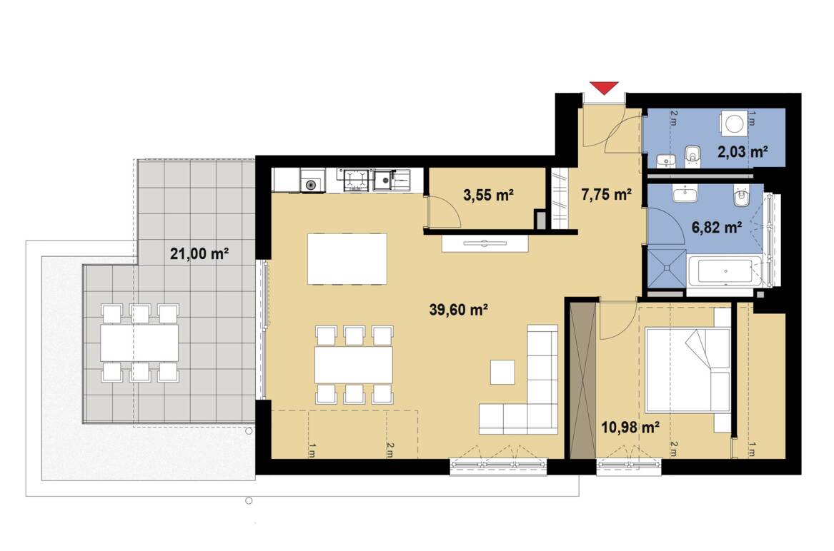 Grundriss Wohnung 08 Mühlhofer Straße, Daisendorf 