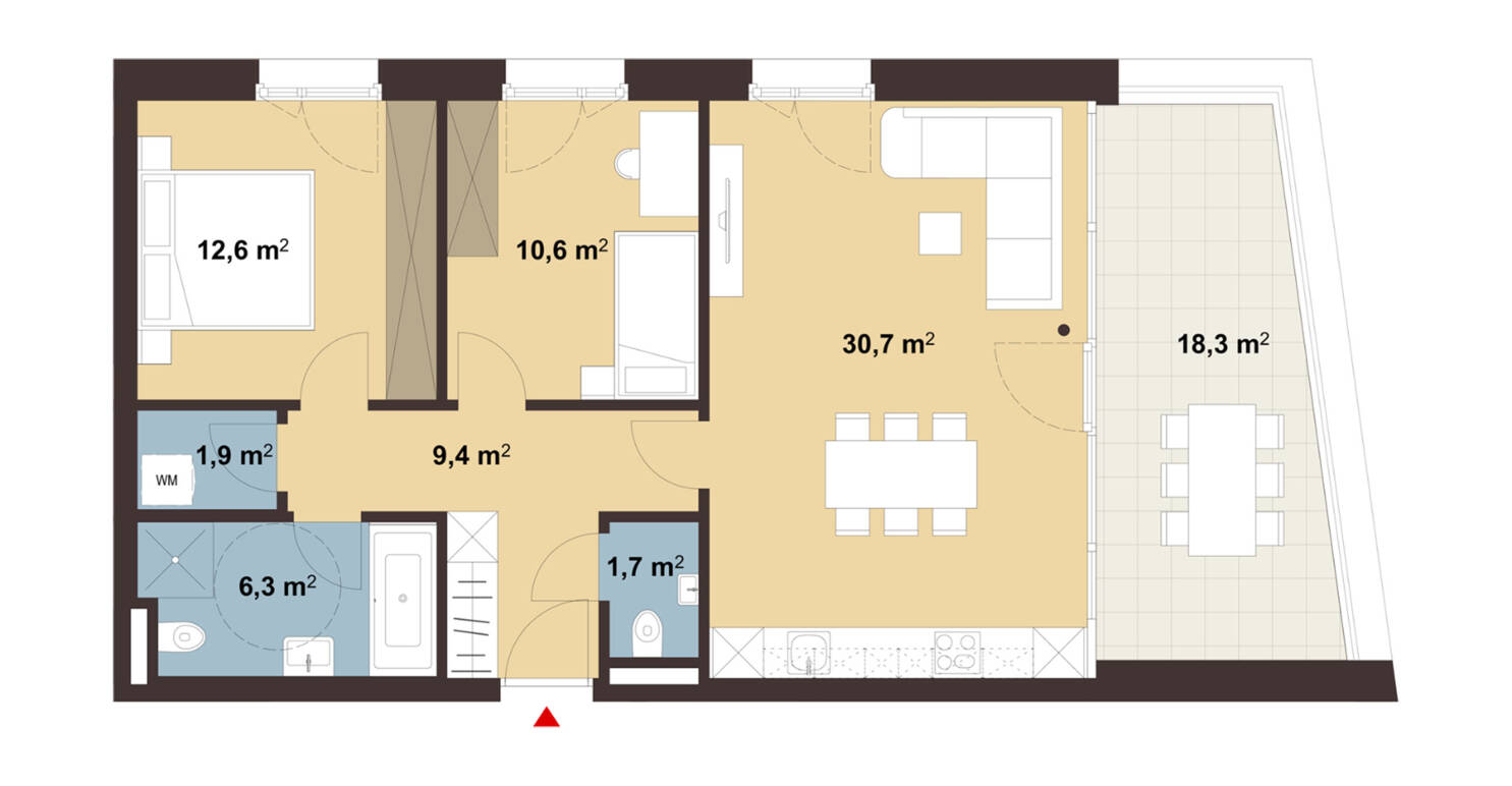 Grundriss Whg 15 Sebastianstraße in Feldkirch Grundriss Whg 15 Sebastianstraße in Feldkirch
