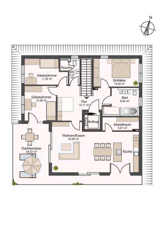 DG-Wohnung Grundriss C27 DG-Wohnung Grundriss C27