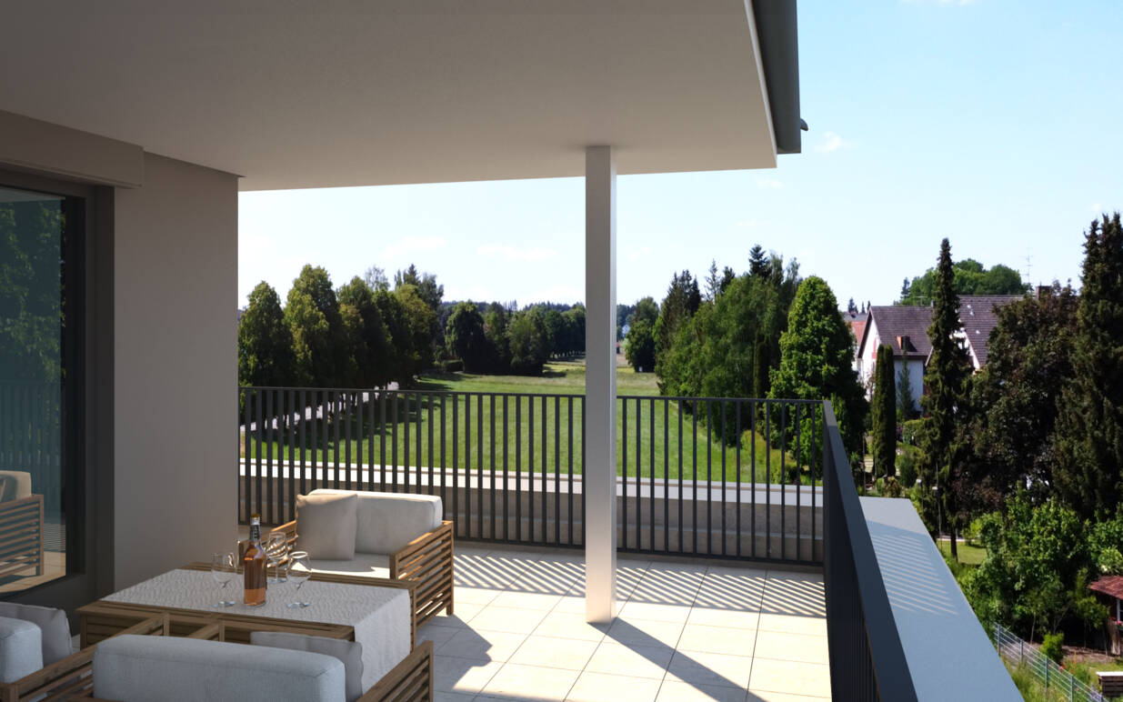 Ausblick Haus B, Obere Mühlstraße in Bad Wörishofen i+R Wohnbau Lindau 
