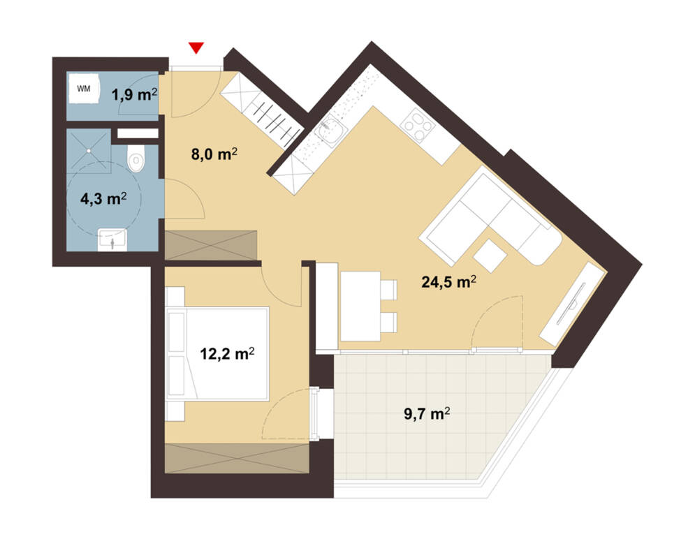 Grundriss Whg 14 Sebastianstraße in Feldkirch Grundriss Whg 14 Sebastianstraße in Feldkirch