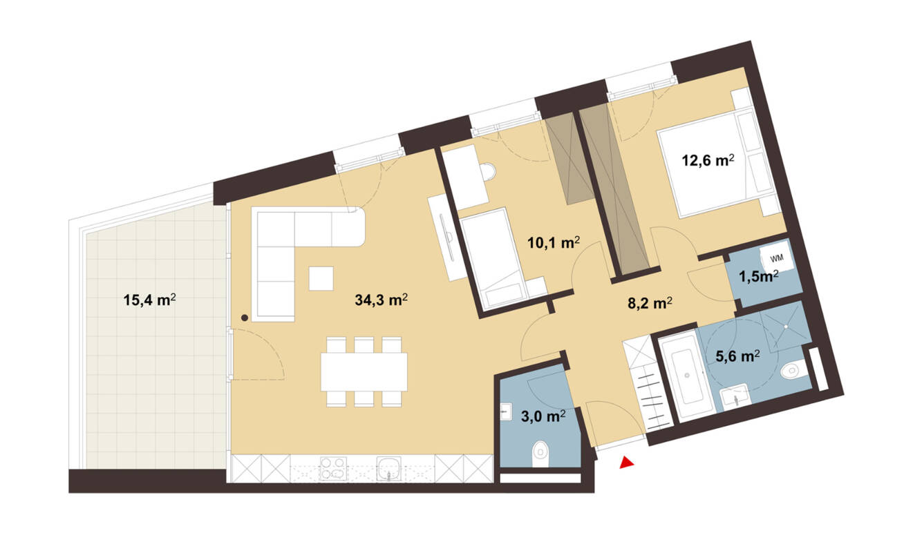 Grundriss Whg 10 Sebastianstraße in Feldkirch Grundriss Whg 10 Sebastianstraße in Feldkirch