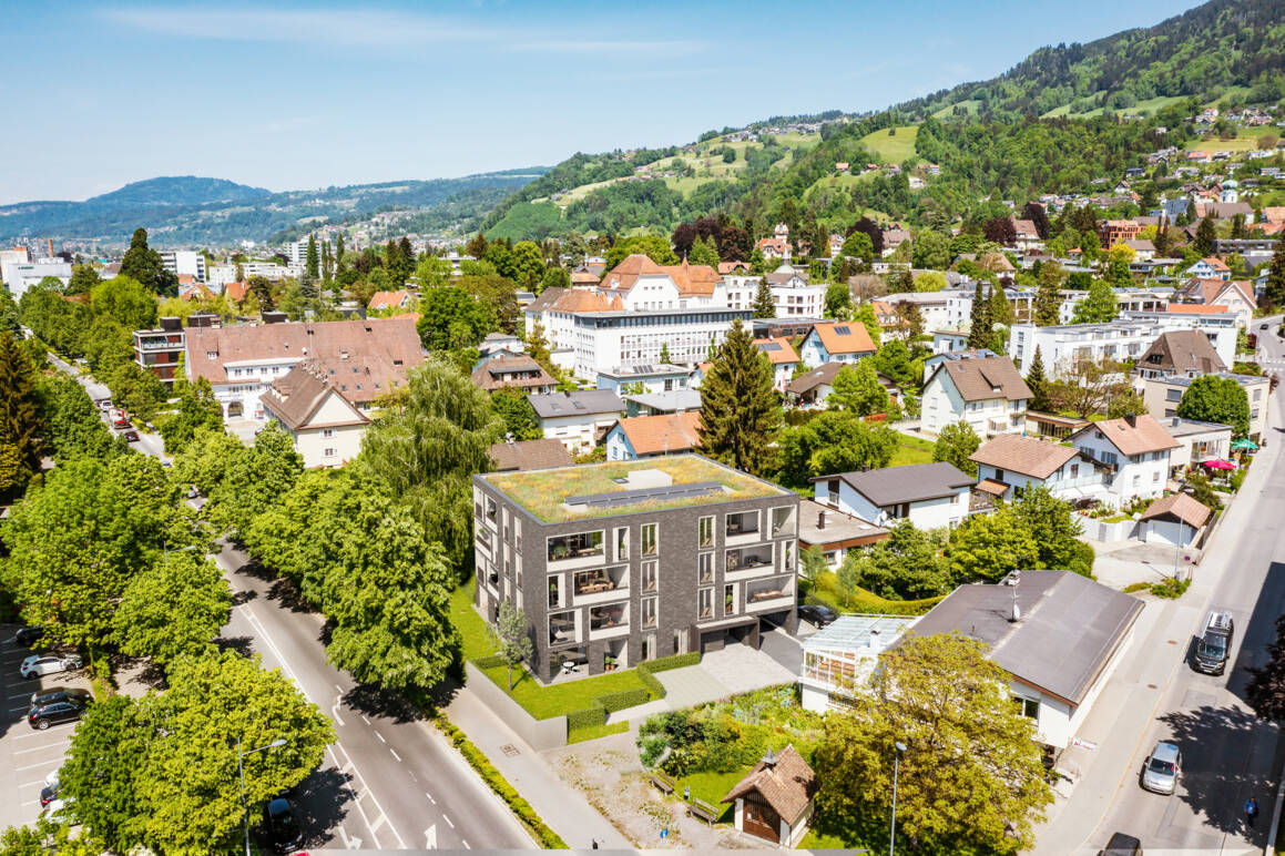 Wohnanlage Kaspar-Hagen-Straße, Dornbirn - Luftbild Südwest-Ansicht