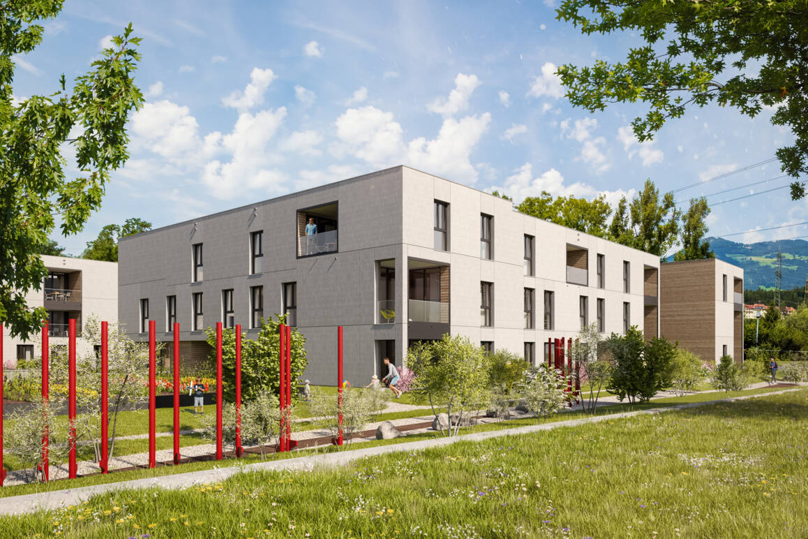 Wohnanlage D'Sidlig in Nenzing, Südost-Ansicht