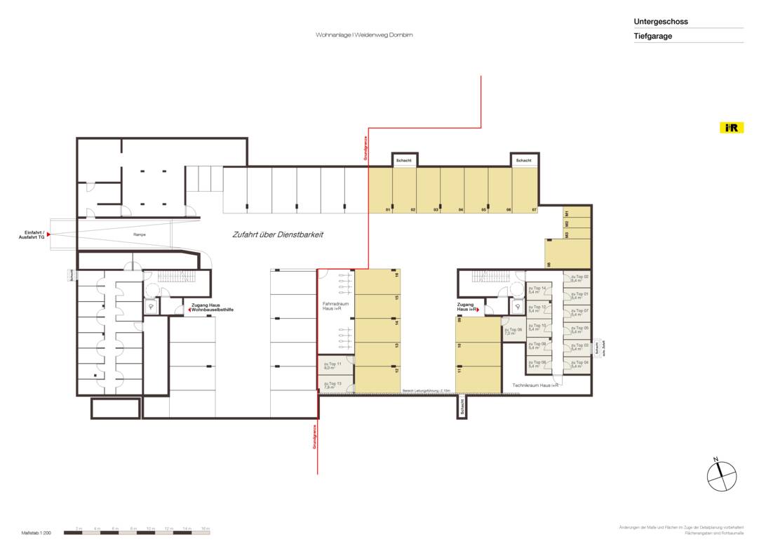 Weidenweg, Dornbirn-Geschossplan Tiefgarage Weidenweg, Dornbirn-Geschossplan Tiefgarage