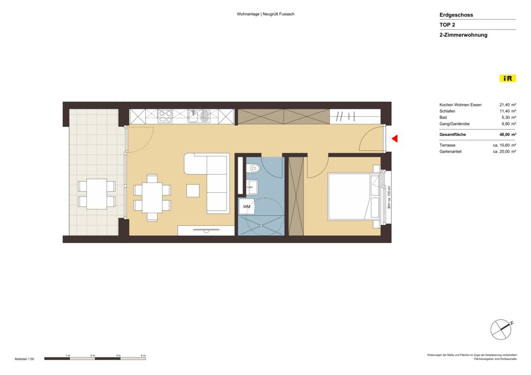 Grundriss Whg 2 Neugr&uuml;tt Fu&szlig;ach