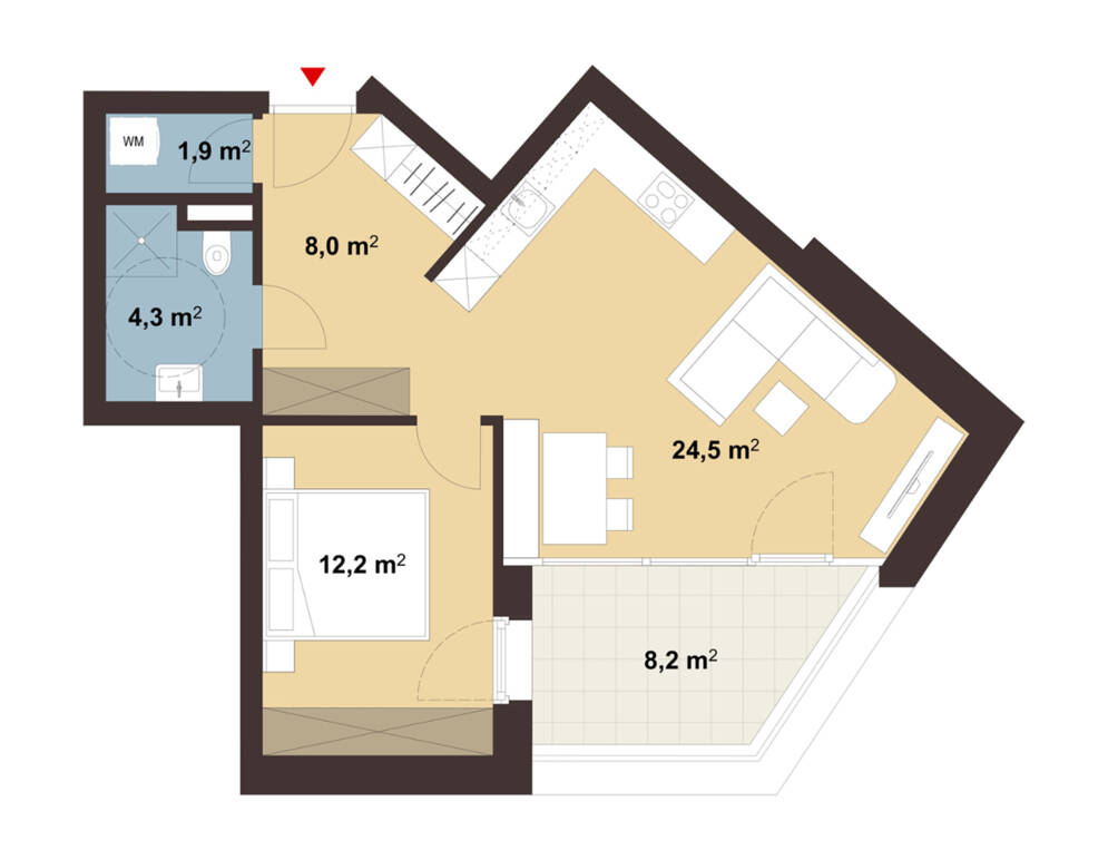 Grundriss Whg 08 Sebastianstraße in Feldkirch Grundriss Whg 08 Sebastianstraße in Feldkirch