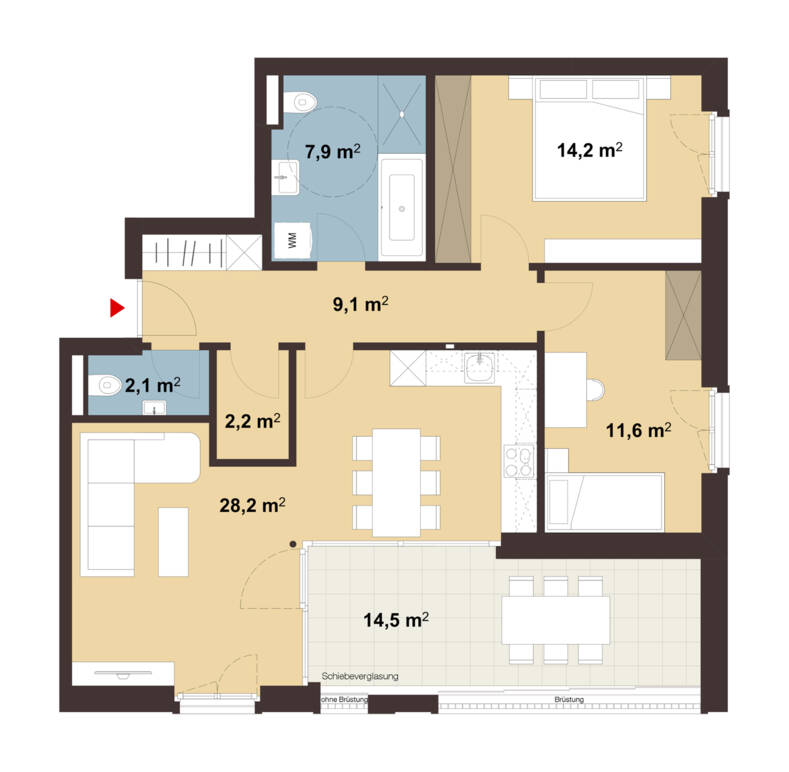 Grundriss Whg 06 Wohnanlage Kaspar-Hagen-Straße, Dornbirn