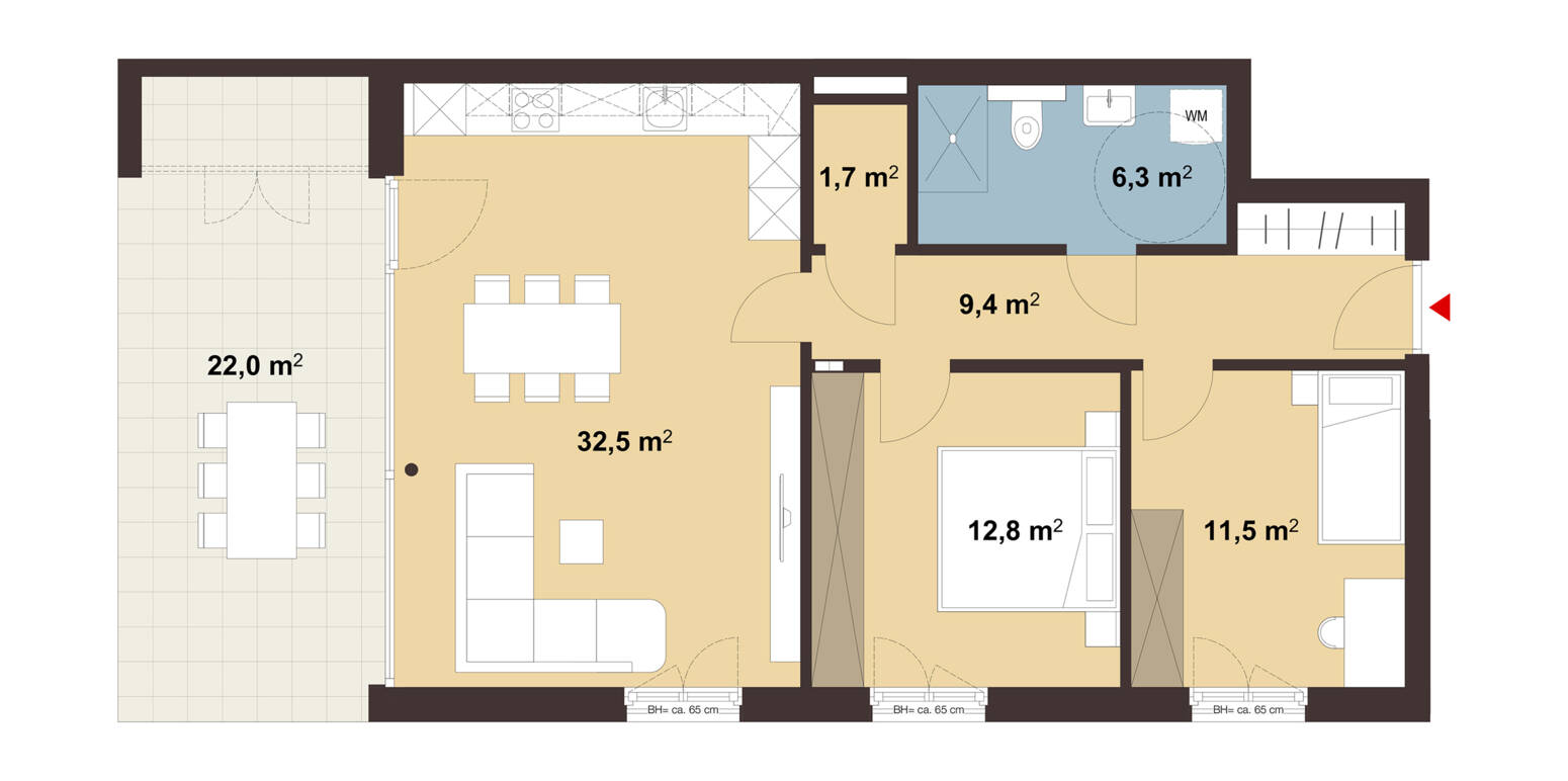 Wohnanlage Tranglweg, Nüziders - Grundriss Whg 02 Wohnanlage Tranglweg, Nüziders - Grundriss Whg 02
