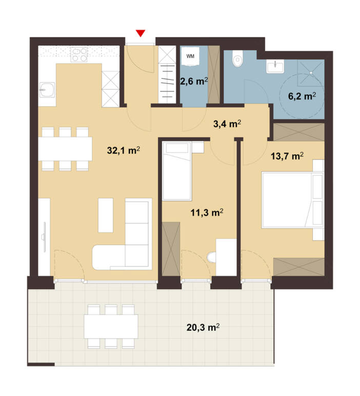 Grundriss Whg 02 Roseggerstraße in Hohenems Grundriss Whg 02 Roseggerstraße in Hohenems