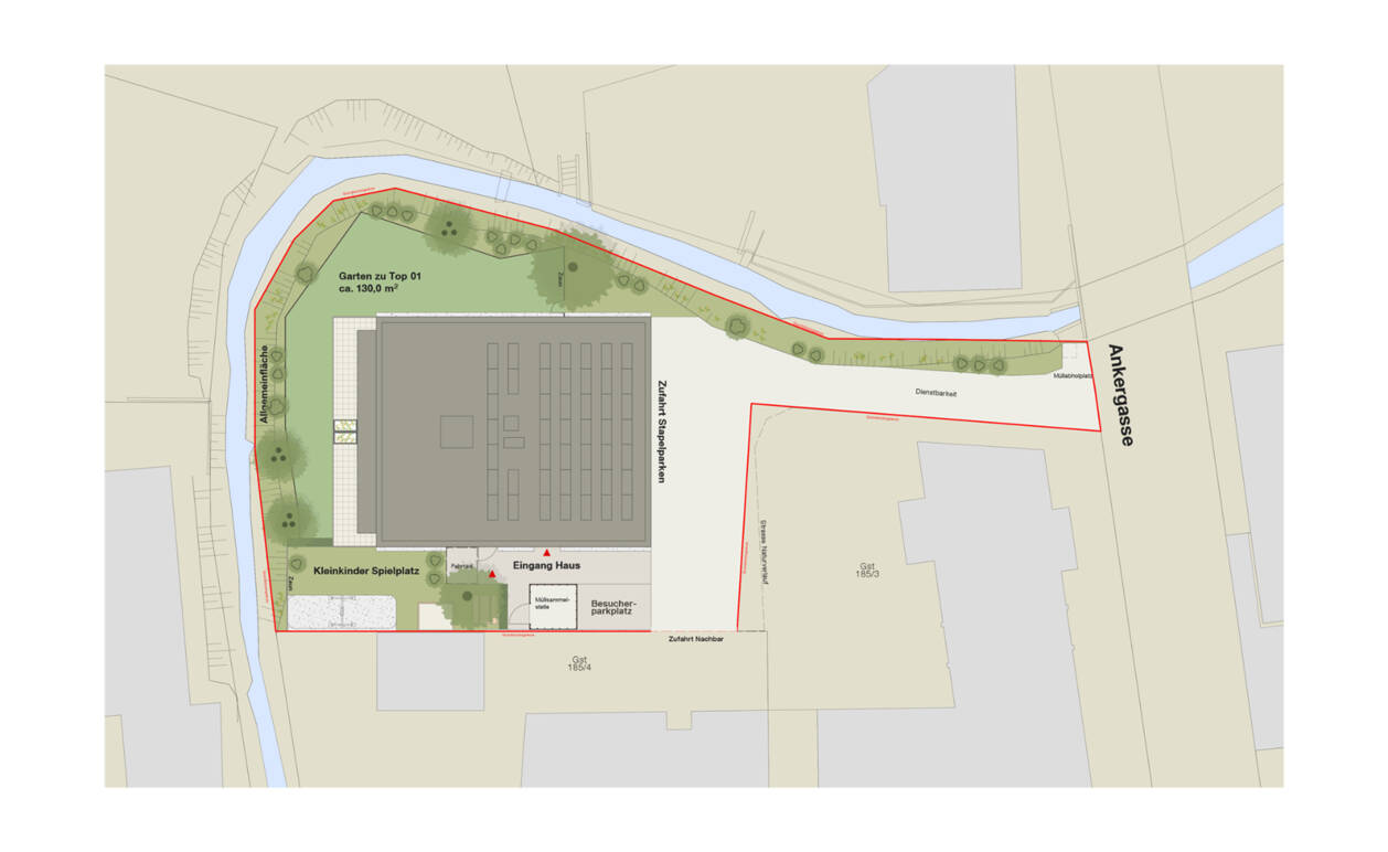 Wohnanlage Ankergasse, Hard - Lageplan
