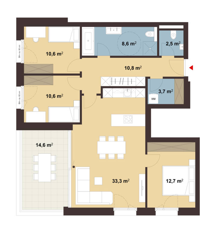 Grundriss Whg 11 Sebastianstraße in Feldkirch Grundriss Whg 11 Sebastianstraße in Feldkirch