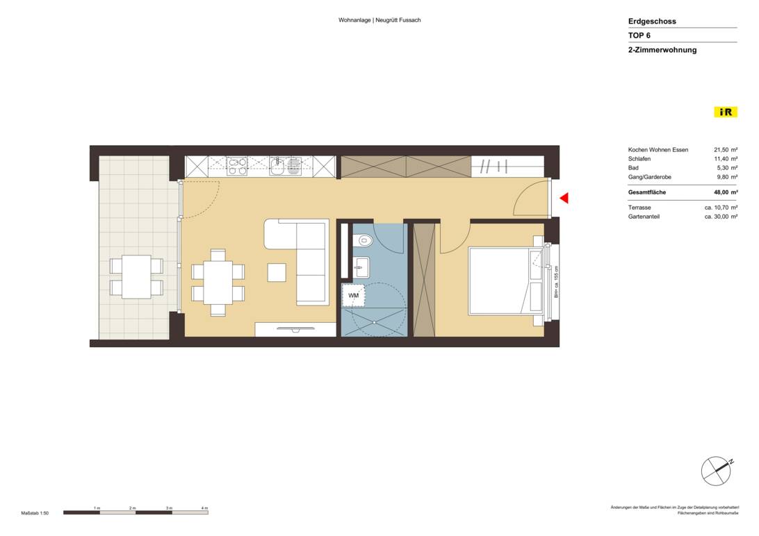 Grundriss Whg 6 Neugr&uuml;tt Fu&szlig;ach