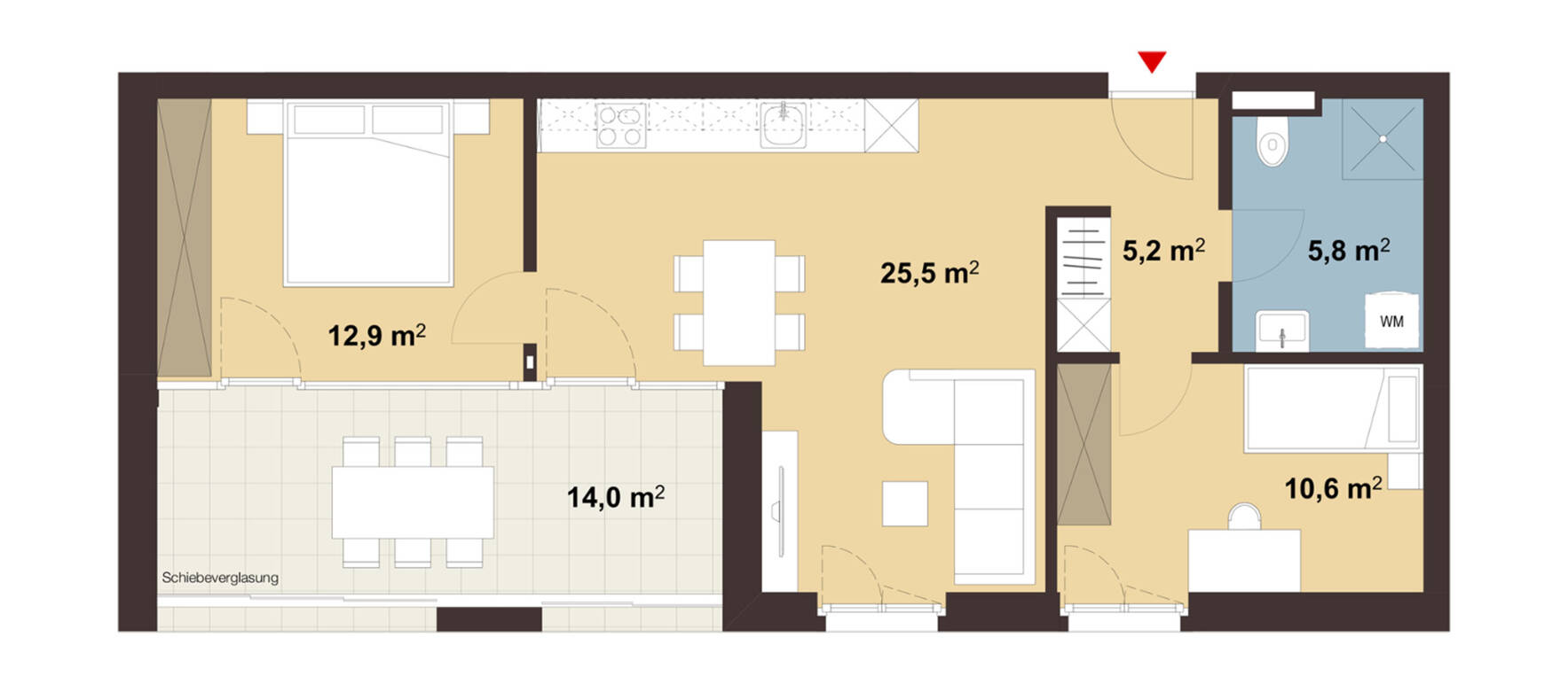 Grundriss Whg 01 Wohnanlage Kaspar-Hagen-Straße, Dornbirn