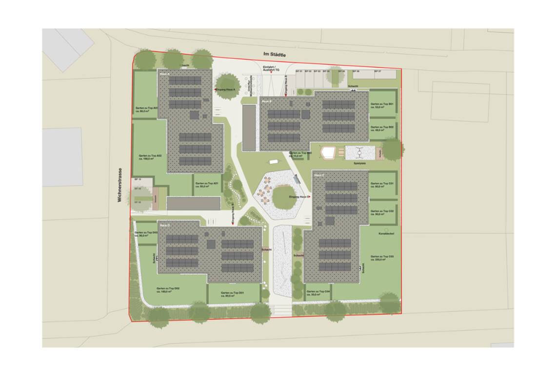 Wohnanlage Im Städtle, Höchst - Lageplan