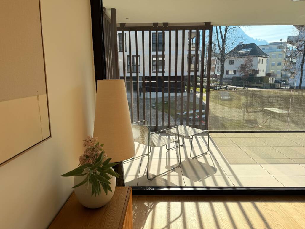 Musterwohnung Am Emsbach Wohnzimmer/Terrasse