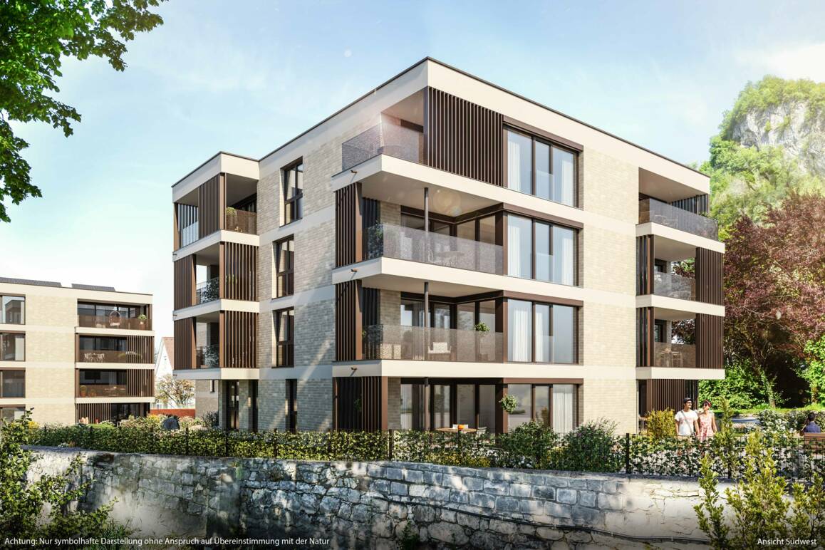 Wohnanlage Am Emsbach II in Hohenems, Südwest-Ansicht 2 Wohnanlage Am Emsbach II in Hohenems, Südwest-Ansicht 2