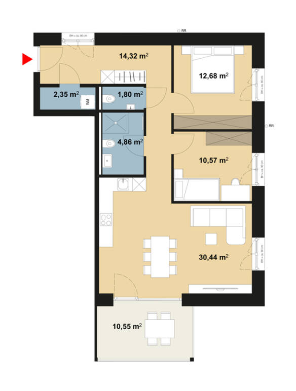 Haus B - Wohnung 22-Obergeschoss 02 Haus B - Wohnung 22-Obergeschoss 02