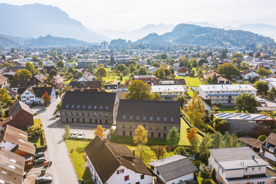 Wohnanlage-Ringstraße-Feldkirch-Luftbild-Nordwest-Ansicht