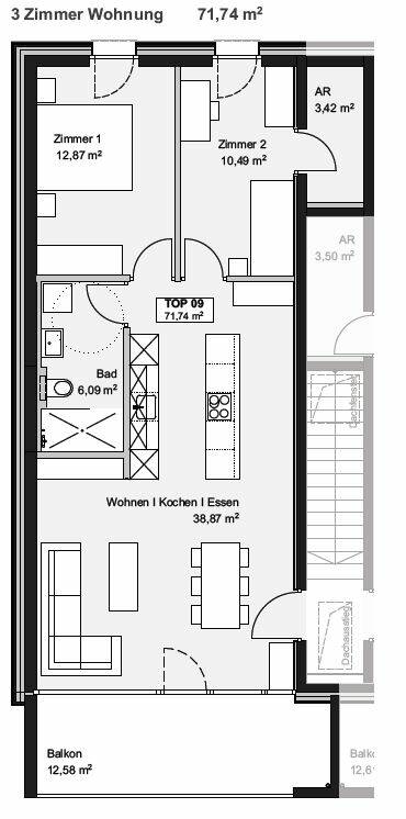 Hellbrunnenstrasse in Hohenems Whg D09 3-Zimmer i+R Wohnbau GmbH
